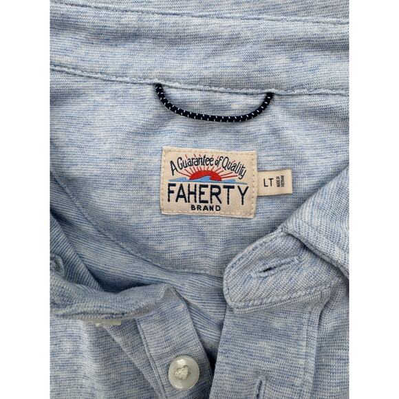 Faherty Movement‎ Mens Cardiff Blue Heather Polo Short Sleeve Large - Picture 3 of 4